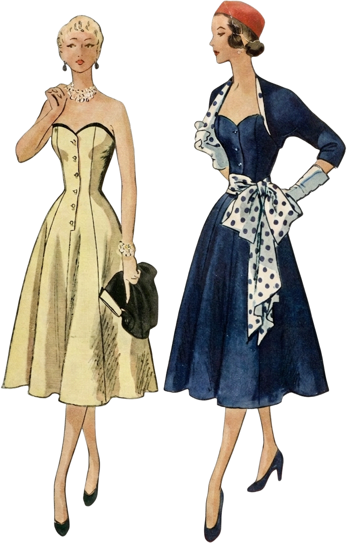 Vintage sewing pattern figure
